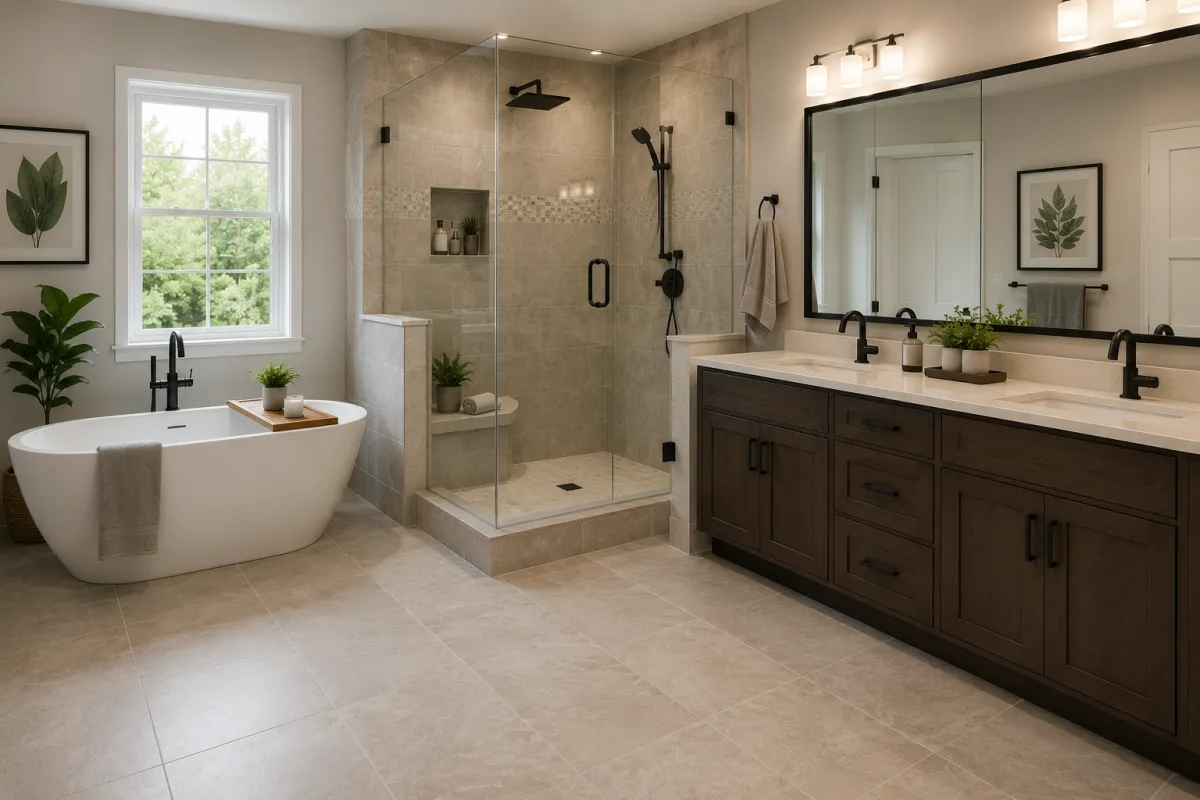 Tile installation example